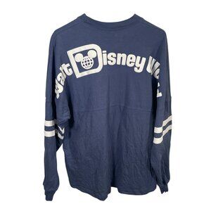 Walt Disney World Park Spirit Jersey Adult Medium Spell Out Long Sleeve Blue